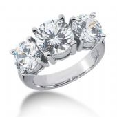 Platinum Diamond Engagement Ring 3 Round Stones Total 5.50 ctw. 1008-ENG3PLT-2456