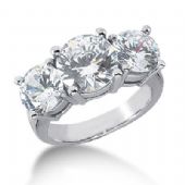 Platinum Diamond Engagement Ring 3 Round Stones Total 6.00 ctw. 1008-ENG3PLT-2460