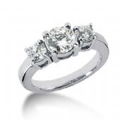 Platinum Diamond Engagement Ring 3 Round Total 1.95ctw. 1010