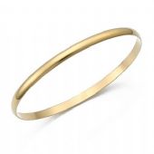 4mm Plain Dome Womens Yellow Gold Bangle