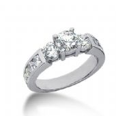 18K Side stone Diamond Engagement Ring   1.81 ctw 2002-ENGSS18K-6025