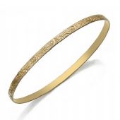 4mm Classic Flat Design Moroccan Womens Bangle  001-4FCDMWB