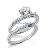 18K Gold Diamond Engagement Bridal Set 1.39ctw. 4002