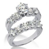 Platinum Diamond Engagement Bridal Set 5.05ctw. 4005-PLATENBR-138