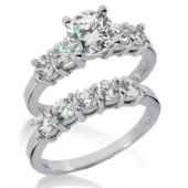 18K Gold Diamond Engagement Bridal Set 2.35ctw. 4007-18KENBR-143