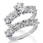 18K Gold Diamond Engagement Bridal Set 3.60ctw. 4008-18KENBR-146