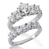 Platinum Diamond Engagement Bridal Set 3.09ctw. 4010-PLATENBR-300