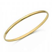 3mm Plain Dome Heavyweight Womens Gold Bangle