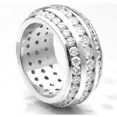 18K Gold & 4 Carat Round Diamond Eternity Ring