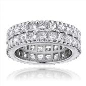 18K Gold & 6.52 Carat Princess Cut VS Diamond Eternity Band