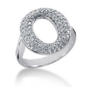 18K O Shaped Round Brilliant Diamond Anniversary Ring (0.56ctw)
