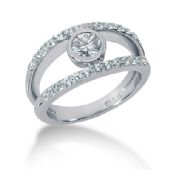 18k Jaw Drop Round Brilliant Diamond Anniversary Ring (1.02ctw.)