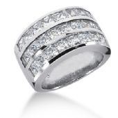 18K Princess Cut Diamonds Channel Set Anniversary Ring (4.08ctw.)