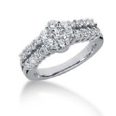18K Round Brilliant Imbedded Diamond Anniversary Ring (0.97ctw.)