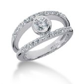 18K Split Round Brilliant Diamond Anniversary Ring (0.77ctw.)