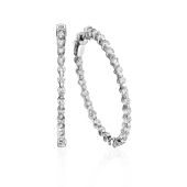 18K White Gold Bar Set Diamond Hoop Earring (2.60ctw.)