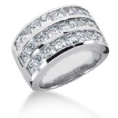 18K White Gold Channel Set Princess Cut Diamond Anniversary Ring (4.43ctw.)