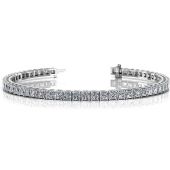 18K White Gold Diamond Princess Cut 4 Prong Tennis Bracelet (8.96ctw.)