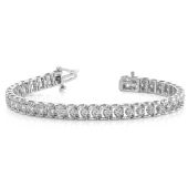 18K White Gold Diamond Round Bridge Prong Set Tennis Bracelet (2.00ctw.)