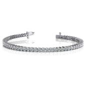 18K White Gold Diamond Round Brilliant 2 Prong Set Tennis Bracelet (5.04ctw.)