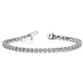 18K White Gold Diamond Round Brilliant 3 Prong Set Tennis Bracelet (5.06ctw.)
