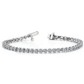 18K White Gold Diamond Round Brilliant 3 Prong Set Tennis Bracelet (5.06ctw.)