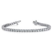 18K White Gold Diamond Round Brilliant 4 Prong Tennis Bracelet (7.68ctw.)