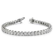 18K White Gold Diamond Round Brilliant Channel Set Tennis Bracelet (3.87ctw.)