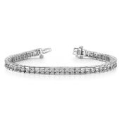 18K White Gold Diamond Round Brilliant Channel Tennis Bracelet (5.6ctw.)