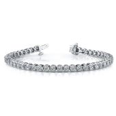 18K White Gold Diamond Round Brilliant Classic Prong Tennis Bracelet (5.52ctw.)