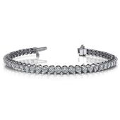 18K White Gold Diamond Round Brilliant Prong Set Tennis Bracelet (4.08ctw.)