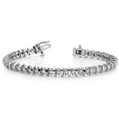 18K White Gold Diamond Round Brilliant Prong Set Tennis Bracelet (4.0ctw.)