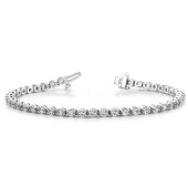 18K White Gold Diamond Round Brilliant Prong Set Tennis Bracelet (4.95ctw.)