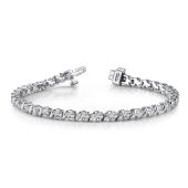 18K White Gold Diamond Round Brilliant Prong Set Tennis Bracelet (7.00ctw.)