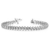 18K White Gold Diamond Round Brilliant Spiral Set Tennis Bracelet (2.94ctw.)