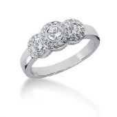 18K White Gold Round Brilliant Diamond Anniversary Ring (0.51ctw.)