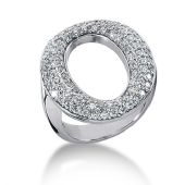18K Wide 'O' Shaped Diamond Anniversary Ring (1.29ctw.)