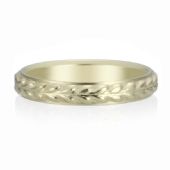 18K Yellow Gold 3mm Almani Antique Wedding Band Bolt Design