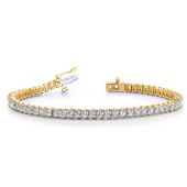 18K Yellow Gold Diamond Princess Cut 2 Prong Set Tennis Bracelet (7.93ctw.)