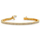 18K Yellow Gold Diamond Round Brilliant Channel Set Tennis Bracelet (2.98ctw.)