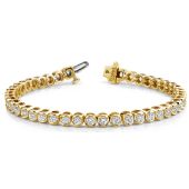 18K Yellow Gold Diamond Round Brilliant Channel Set Tennis Bracelet (3.87ctw.)