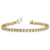 18K Yellow Gold Diamond Round Brilliant Channel Set Tennis Bracelet (3.9ctw.)
