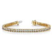 18K Yellow Gold Diamond Round Brilliant Channel Tennis Bracelet (5.6ctw.)