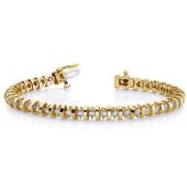 18K Yellow Gold Diamond Round Brilliant Prong Set Tennis Bracelet (4.0ctw.)