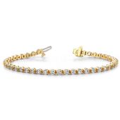 18K Yellow Gold Diamond Round Brilliant Prong Set Tennis Bracelet (4.95ctw.)