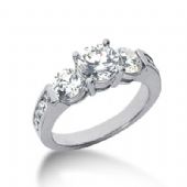 18K Side Stone Diamond Engagement Ring   2.46 ctw 2003-ENGSS18K-6029