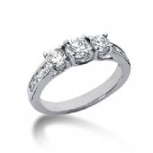 14K Side Stone Diamond Engagement Ring   1.15 ctw 2004-ENGSS14K-6135