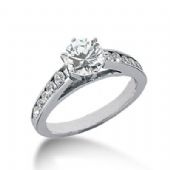 18K Side Stone Diamond Engagement Ring   1.40 ctw 2009-ENGSS18K-1024