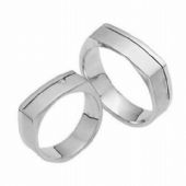 950 Platinum His & Hers 0.05 ct Diamond Wedding Band Set 015