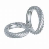 950 Platinum His & Hers Classic Swirl Wedding Band Set 020